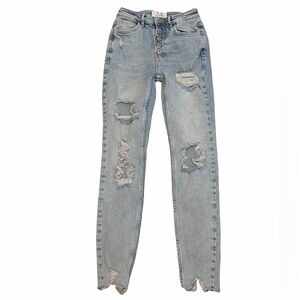 We The Free -Free People Distressed Skinny Jeans